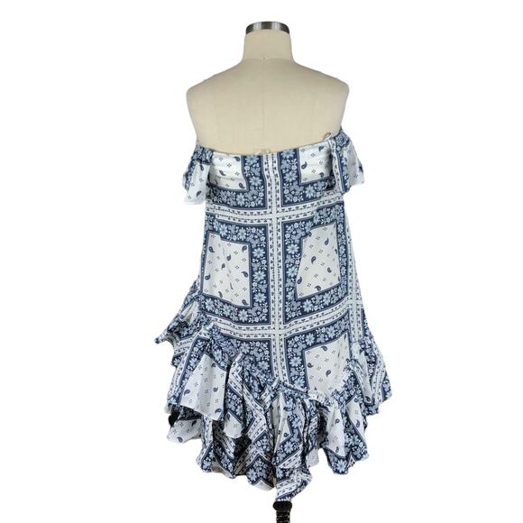 CINQ A SEPT Minella Off Shoulder Paisley Bandana Print Ruffle Dress Size 2 - Picture 3 of 7